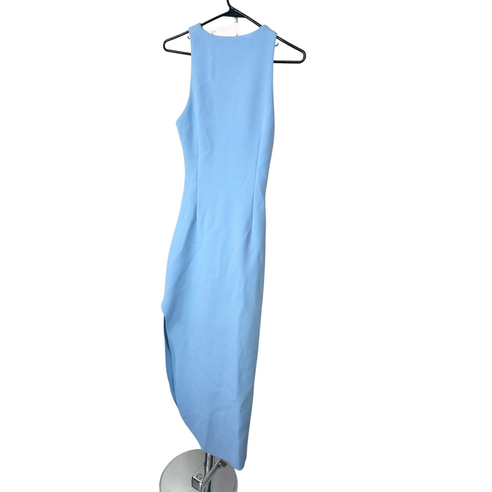 MISHA Ida Dress Powder Blue Ruched Midi Sleeveless Cocktail  Womens S - Picture 6 of 9